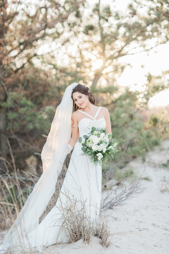 Timeless White & Green Beach Wedding Inspiration at Cape Henlopen State Park