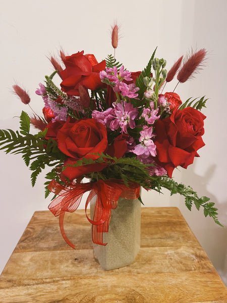 Dozen Roses with Chocolate Roses