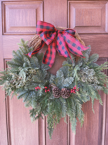 16" Grapevine Holiday Wreath with Bow