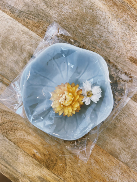 Blue Lily Pad Ceramic Ring Dish