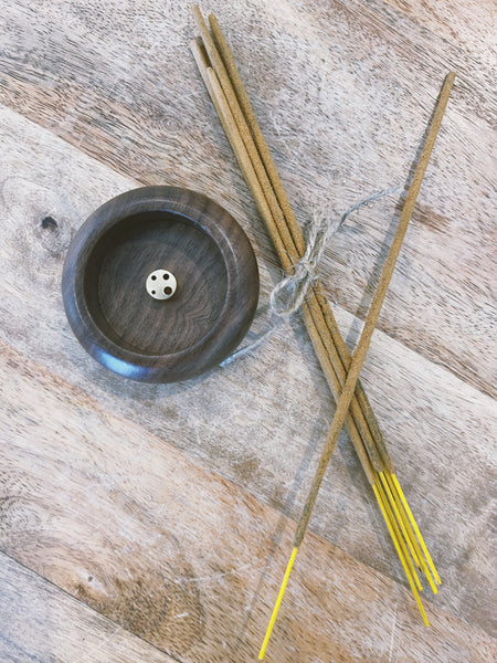 Wooden Incense Holder with Patchouli Incense