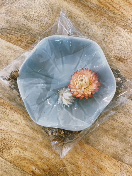 Blue Lily Pad Ceramic Ring Dish