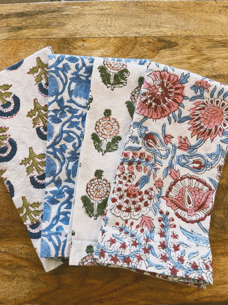 Block-Printed Fabric Napkin Set