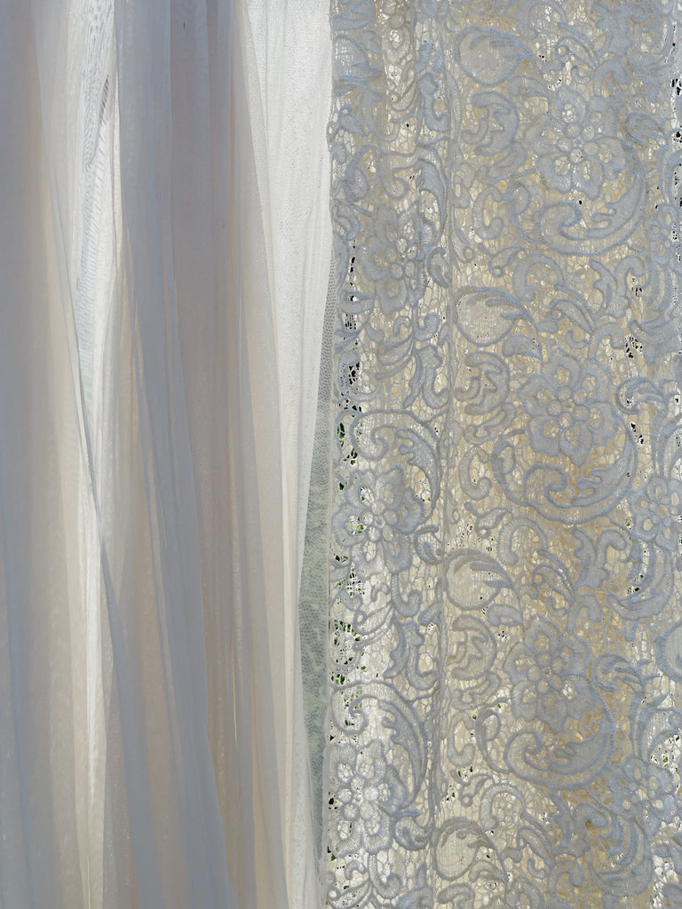 Ivory Silk Tulle Drapery Panel